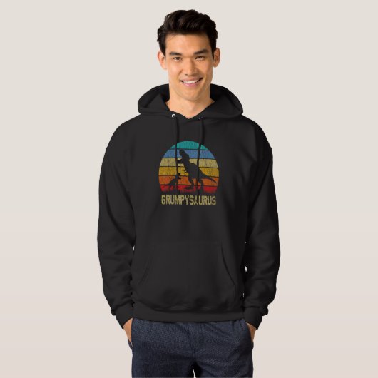 Grumpy Saurus T Rex Dinosaurus Grumpy Saurus Famil Hoodie (Voorkant volledig)