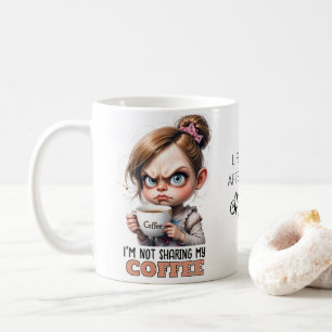 Grumpy Schattige Meisje Drink Koffie Grappig Quote Koffiemok
