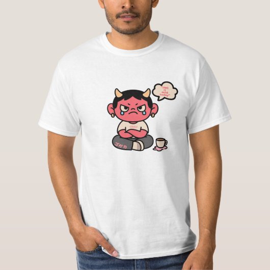Grumpy Schattige Oni - "De hel is mild vandaag" T-shirt (Voorkant)