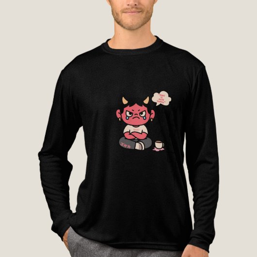Grumpy Schattige Oni - "De hel is mild vandaag" Tri-Blend Shirt (Voorkant volledig)