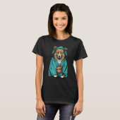 Grumpy Sheltie Coffee  Dog on Coffee Shetland Shee T-shirt (Voorkant volledig)
