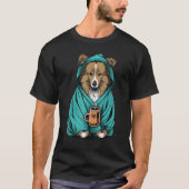 Grumpy Sheltie Coffee  Dog on Coffee Shetland Shee T-shirt (Voorkant)