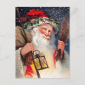 Grumpy Sledding Santa Vintage Kerst Briefkaart (Voorkant)