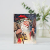 Grumpy Sledding Santa Vintage Kerst Briefkaart (Staand voorkant)