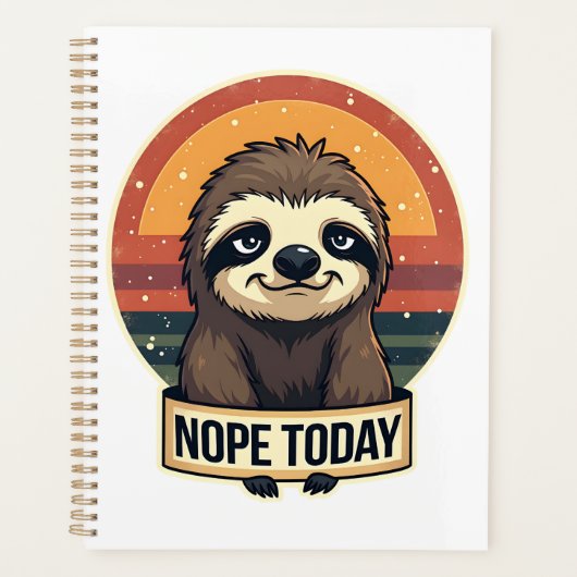 Grumpy Sloth Vintage Funny Retro Shirt Design Planner (Voorkant)