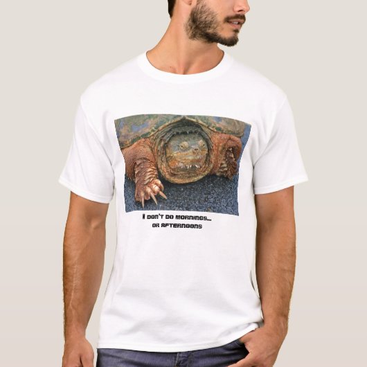 Grumpy Snapping Turtle - ik doe geen ochtenden.. T-shirt (Voorkant)
