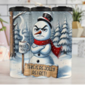 Grumpy Snowman als Jolly Thermosbeker