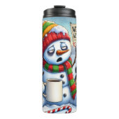 Grumpy Snowman niet vrolijke koffie Thermosbeker (Voorkant)