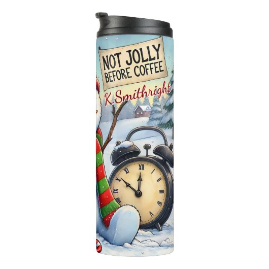 Grumpy Snowman niet vrolijke koffie Thermosbeker (Geroteerd rechts)