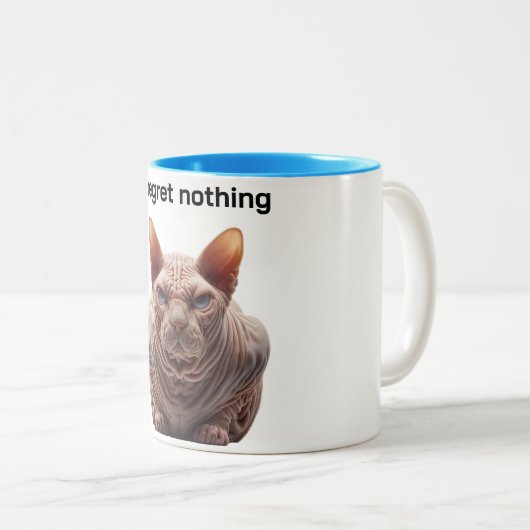 Grumpy Sphynx Cat Coffee Mug Tweekleurige Koffiemok (Voorkant rechts)