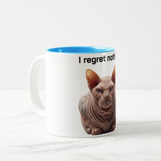 Grumpy Sphynx Cat Coffee Mug Tweekleurige Koffiemok (Voorkant links)