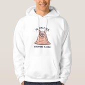 Grumpy Sphynx Cat Cold Humor Cartoon Art Hoodie (Voorkant)