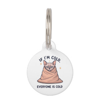 Grumpy Sphynx Cat Cold Humor Cartoon Art Huisdierpenning