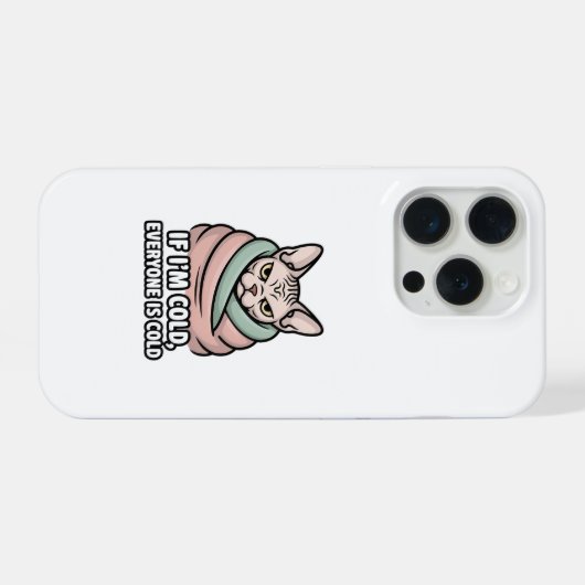 Grumpy Sphynx Cat Cold Humor Cartoon Art iPhone Hoesje (Achterkant horizontaal)
