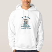 Grumpy Sphynx Cat Cold Humor Cartoon Design Hoodie (Voorkant)