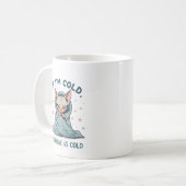 Grumpy Sphynx Cat Cold Humor Cartoon Design Koffiemok (Voorkant links)