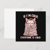Grumpy Sphynx Cat Cold Humor Illustration Feestdagenkaart (Voorkant / Achterkant)