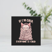 Grumpy Sphynx Cat Cold Humor Illustration Feestdagenkaart (Staand voorkant)