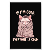 Grumpy Sphynx Cat Cold Humor Illustration Foto Afdruk (Voorkant)