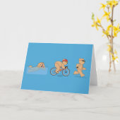Grumpy Teds Triathlon Greetings Card Kaart (Gele Bloem)