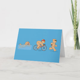 Grumpy Teds Triathlon Greetings Card Kaart