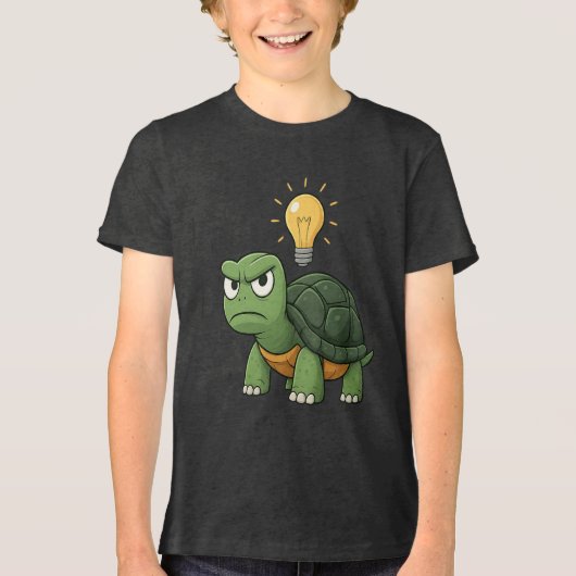 Grumpy Tortoise Kids Cartoon T-Shirt (Voorkant)