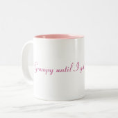 Grumpy tot ik mijn koffie krijg.. tweekleurige koffiemok (Voorkant links)