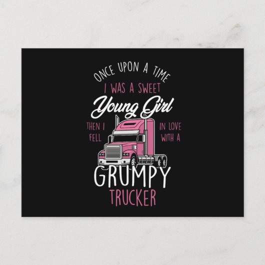 Grumpy Trucker Girl Truck Driver Women Once A Swee Briefkaart (Voorkant)