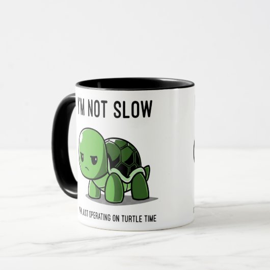Grumpy Turtle Time Not Slow Funny Coffee Mug Mok (Voorkant links)