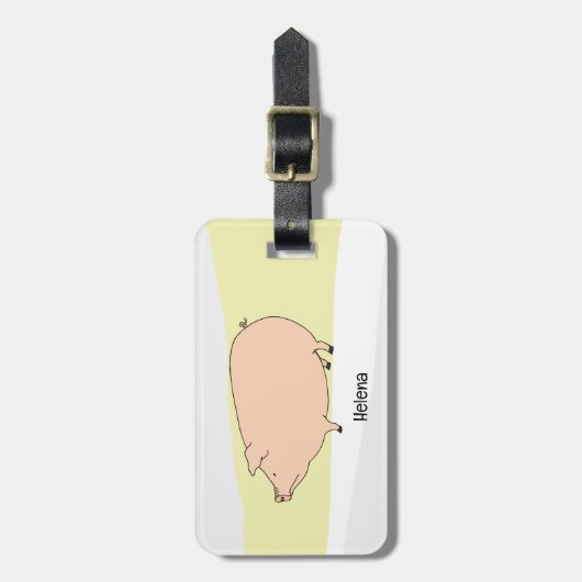 Grumpy varken neutrale tonen gepersonaliseerd bagagelabel (Voorkant verticaal)
