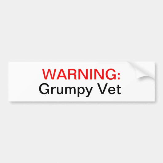 Grumpy Vets Bumpersticker (Voorkant)