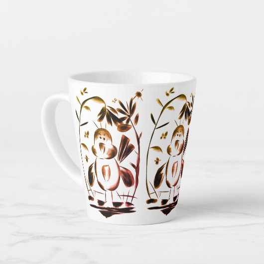 Grumpy vogeltje voor de koffie latte mok (Linkerhoek)