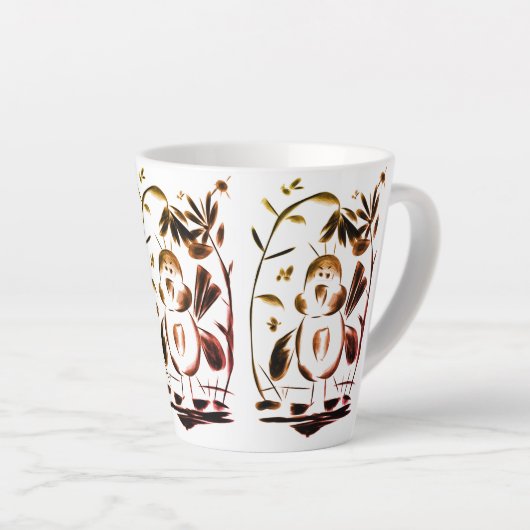 Grumpy vogeltje voor de koffie latte mok (Rechterhoek)