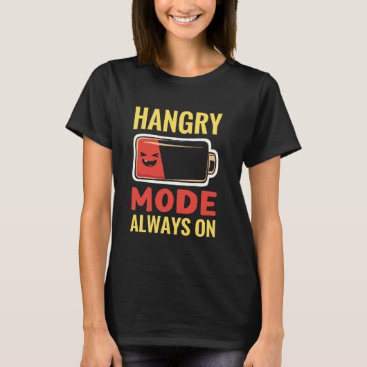 Grumpy wanneer hongerig T-shirt Hanger Humor Food  (Voorkant)