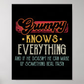 Grumpy weet alles grappige Grumpy Vaders Dag G Poster (Voorkant)