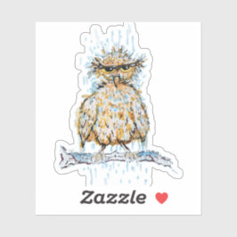 Grumpy Wet Owl Sticker