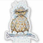 Grumpy Wet Owl Sticker (Voorkant)