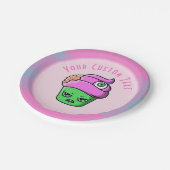 Grumpy Zombie Muffin Roze Hersenen Oogbal Hallowee Papieren Bordje (Gekanteld)