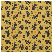 Grumpy zwarte Halloween katten en spookachtige pom