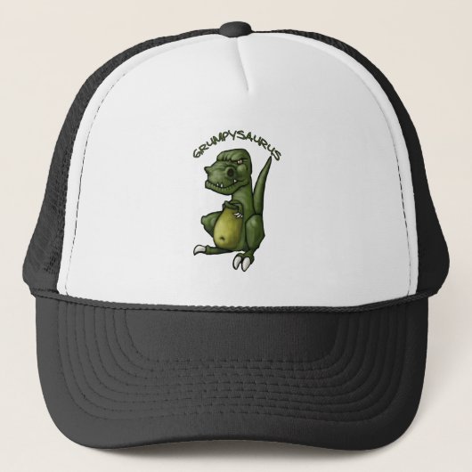 Grumpysaurus dinosaur is een gruwelijke vertoning! trucker pet (Voorkant)