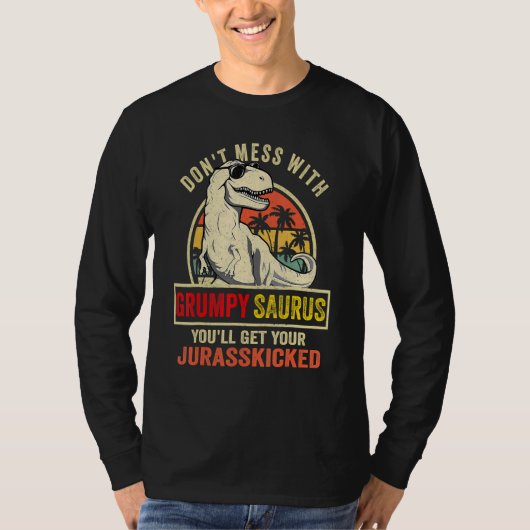 Grumpysaurus Rex Dinosaur Grumpy Saurus Family Mat T-shirt (Voorkant)