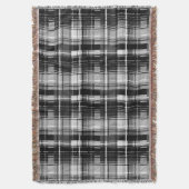 Grunde Zwart Wit Flanel Plaid Tartan Design Deken (Voorkant Verticaal)