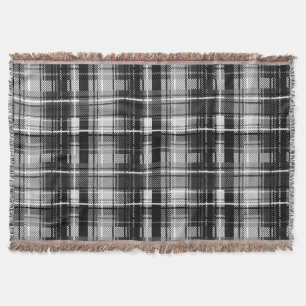 Grunde Zwart Wit Flanel Plaid Tartan Design Deken