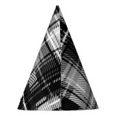 Grunde Zwart Wit Flanel Plaid Tartan Design Feesthoedjes (Achterkant)