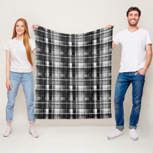 Grunde Zwart Wit Flanel Plaid Tartan Design Fleece Deken