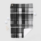 Grunde Zwart Wit Flanel Plaid Tartan Design Golfhanddoek (Insitu)