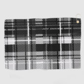 Grunde Zwart Wit Flanel Plaid Tartan Design Golfhanddoek (Horizontaal)