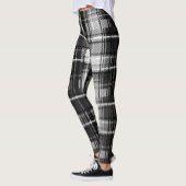 Grunde Zwart Wit Flanel Plaid Tartan Design Leggings