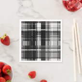 Grunde Zwart Wit Flanel Plaid Tartan Design Servet (Insitu)