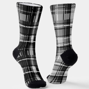 Grunde Zwart Wit Flanel Plaid Tartan Design Sokken